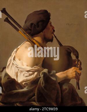 Bagpipe Player. Hendrick ter Brugghen. 1624. Foto Stock