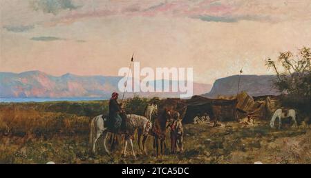 "Un accampamento Bedaween vicino al Mar morto" di Edwin Weeks. Foto Stock