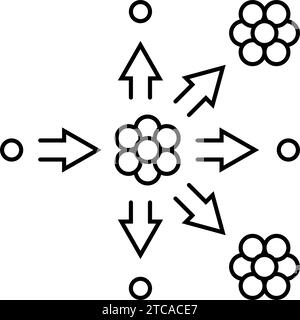 icona linea energia fissione nucleare illustrazione vettore Illustrazione Vettoriale