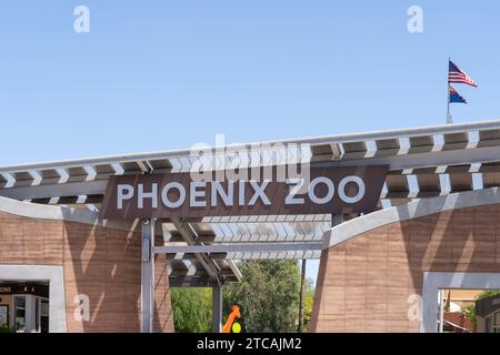 L'ingresso allo zoo di Phoenix a Phoenix, Arizona, USA Foto Stock