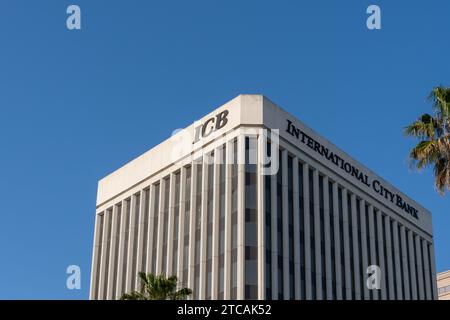 Sede centrale della International City Bank (ICB) a Long Beach, CALIFORNIA, Stati Uniti Foto Stock