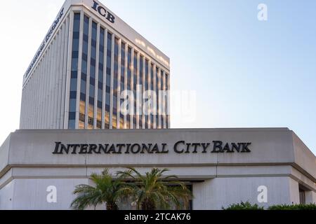 Sede centrale della International City Bank (ICB) a Long Beach, CALIFORNIA, Stati Uniti Foto Stock