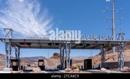 Hoover Dam Security Checkpoint in Nevada, Stati Uniti, USA Foto Stock