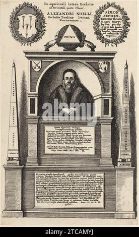 Wenceslas Hollar - Alexander Nowell (monumento) (Stato 2). Foto Stock