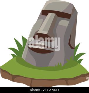 monumento alla statua del moai del cile Illustrazione Vettoriale