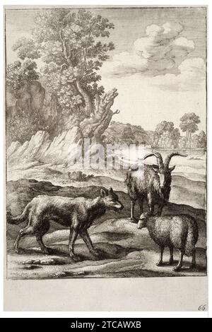 Wenceslas Hollar - il lupo e l'agnello (Stato 1). Foto Stock