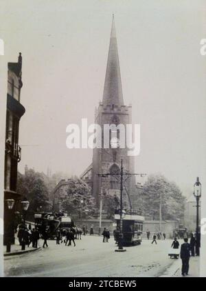 Wheeler Gate e St. Peter's Church, Nottingham circa 1901. Foto Stock