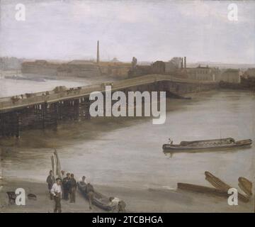 Whistler James Brown e Silver Old Battersea Bridge 1859. Foto Stock