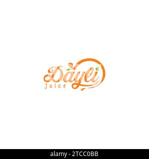 Logo Dayli Juice. Logo Ice Juice. Logo arancione Illustrazione Vettoriale