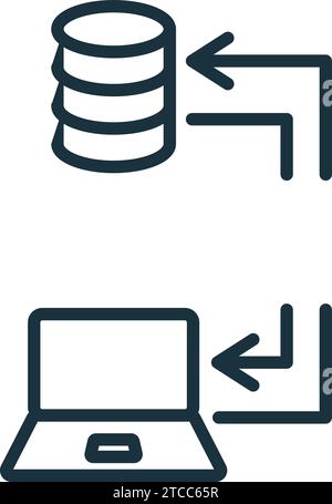 Icona dell'interfaccia API. Semplice segnale monocromatico dalla raccolta di dati analitici. Icona dell'interfaccia API per logo, modelli, web design e infografiche. Illustrazione Vettoriale