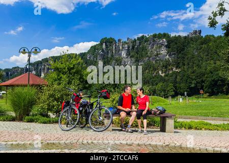 Pista ciclabile dell'Elba a Rathen Foto Stock