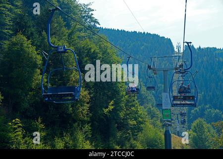 Seggiovia,Pustevny,Moravian-Slesian Beskydy,Moravskoslezsky kraj,Repubblica Ceca Foto Stock