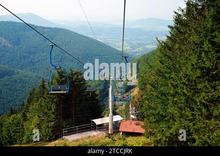 Seggiovia,Pustevny,Moravian-Slesian Beskydy,Moravskoslezsky kraj,Repubblica Ceca Foto Stock