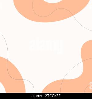 Poster modello Peach FUZZ trend color anno 2024, stile boho, moda bellezza cosmetici lusso e chic, splendido sfondo glamour ed elegante. Illustrazione vettoriale Illustrazione Vettoriale