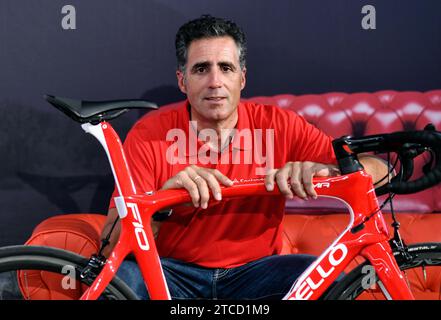 Madrid, 12/09/2018. Intervista con Miguel Indurain. Foto: Óscar del Pozo Archdc. Crediti: Album / Archivo ABC / Oscar del Pozo Foto Stock