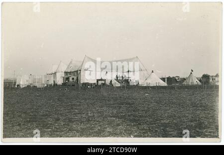 Guerra marocchina. Campagna di Melilla, 1909. Campo di aviazione all'ippodromo. Crediti: Album / Archivo ABC / Litran Foto Stock