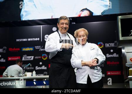 Madrid, 01/23/2018. Madrid Fusion. Presentazione dello chef Joan Roca con sua madre Montserrat Fontané. Foto: Ángel de Antonio ARCHDC. Crediti: Album / Archivo ABC / Ángel de Antonio Foto Stock