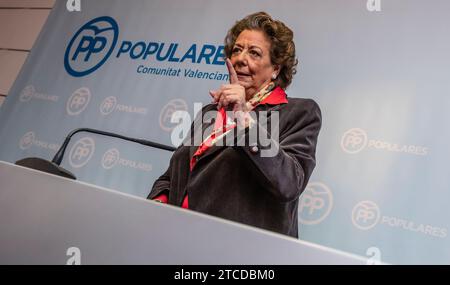 Valencia, 15/03/2016. Conferenza stampa di Rita Barberá. Foto: Mikel Ponce Archdc. Crediti: Album / Archivo ABC / Mikel Ponce Foto Stock