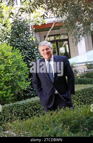 Valencia, 03/08/2018. Intervista a Antonio Tajani, presidente del Parlamento europeo. Foto: Rober Solsona. ARCHDC. Crediti: Album / Archivo ABC / Rober Solsona Foto Stock