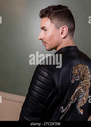 Madrid, 12/04/2018. Intervista a Jorge Lorenzo pilota di Moto GP che ha pubblicato il libro "cosa ho imparato fino a 30 anni". Foto: Ignacio Gil ARCHDC. Crediti: Album / Archivo ABC / Ignacio Gil Foto Stock