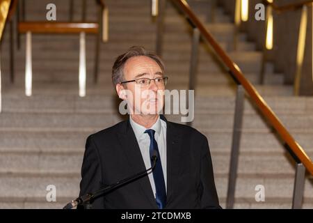 Alsdair Allan MSP parla a un evento al Parlamento scozzese Foto Stock