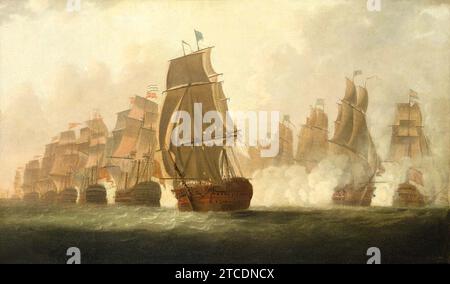 William Elliot - la battaglia di Cape St Vincent, 1797, l'ammiraglia HMS Victory Foto Stock