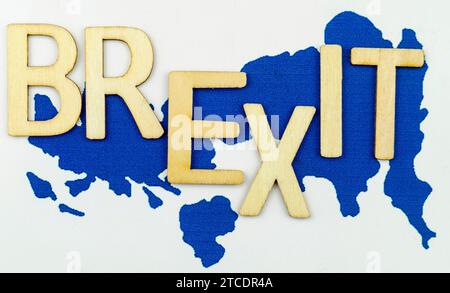 La parola Brexit sulla mappa della Gran Bretagna Foto Stock