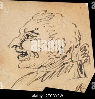 William Hogarth - grottesco maschio Head Foto Stock