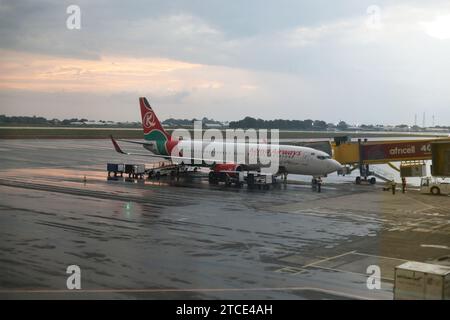 Vista generale dell'aeroporto internazionale di Freetown in Sierra Leone, Africa. Foto Stock