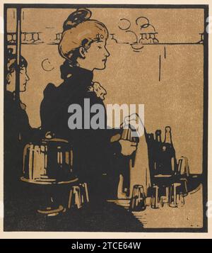 William Nicholson (British, 1872-1949) - London Types, Barmaid Foto Stock