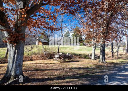 Hardy, Virginia - Booker T. Washington National Monument. Il monumento comprende l'ex piantagione di James Burroughs, dove nacque Washington Foto Stock