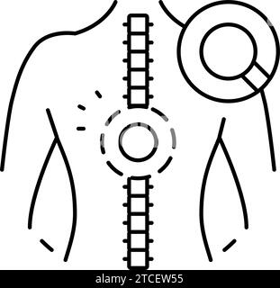 illustrazione del vettore dell'icona della linea di analisi del midollo spinale Illustrazione Vettoriale