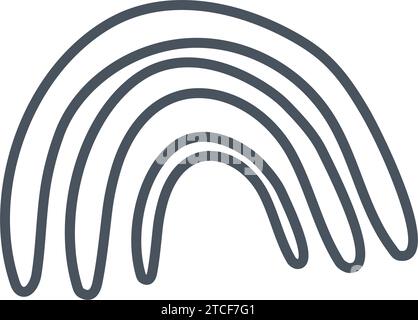 Icona disegno a mano arcobaleno Vector Illustrazione Vettoriale