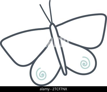 Disegna a mano l'icona dello schizzo a farfalla Vector Illustrazione Vettoriale