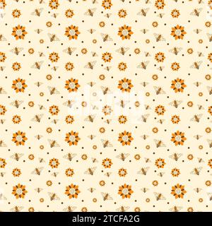 Texture perfetta con le api Illustrazione Vettoriale