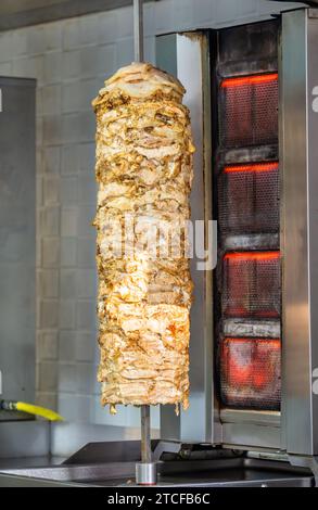 Kebab di pollo, manzo o agnello sullo spiedino. Foto Stock
