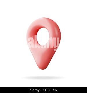 3D perno mappa posizione isolato su bianco. Illustrazione Vettoriale