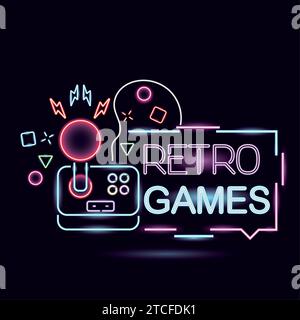 Colorato retrò al neon annuncio Vector Illustrazione Vettoriale