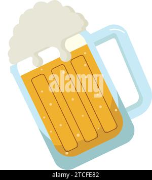 Tazza di birra isolata con icona di schiuma Vector Illustrazione Vettoriale