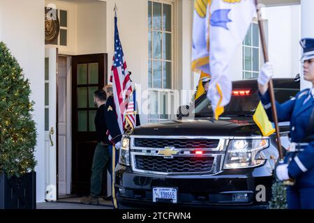 Washington, Stati Uniti. 12 dicembre 2023. Il presidente ucraino Volodymyr Zelensky arriva alla Casa Bianca di Washington DC martedì 12 dicembre 2023. Foto di Julia Nikhinson/UPI Credit: UPI/Alamy Live News Foto Stock