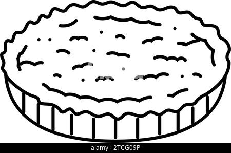 quiche lorraine french cuisine line icon illustrazione vettoriale Illustrazione Vettoriale