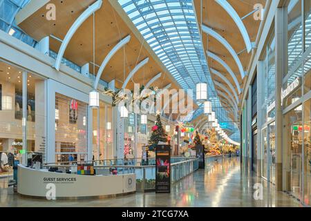 Cardiff, South Glamorgan, Galles, Europa - 13 novembre 2023: Centro commerciale St David's 2 prima dell'orario di apertura Foto Stock