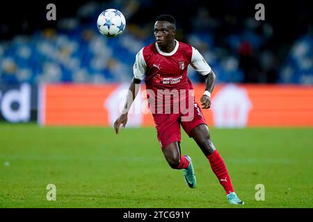 Napoli, Italia. 12 dicembre 2023. Bruma del SC Braga durante la partita di Champions League Group C tra SSC Napoli e SC Braga allo Stadio Diego Armando Maradona il 12 dicembre 2023 a Napoli crediti: Giuseppe Maffia/Alamy Live News Foto Stock