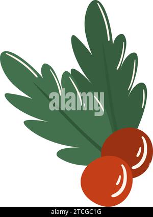 Un ramo holly con bacche rosse Illustrazione Vettoriale