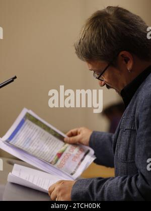 Madrid, 04/26/2016. Conferenze stampa al Congresso dei deputati dei rappresentanti politici dopo il ciclo di contatti con HM The King. Nell'immagine, Xavier Domènech di Barcellona en Comú. Foto: Jaime García ARCHDC ARCHDC. Crediti: Album / Archivo ABC / Jaime García Foto Stock