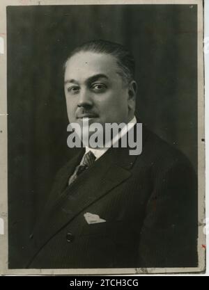 12/31/1937. Ritratto di Diego Martínez Barrio. Crediti: Album / Archivo ABC Foto Stock