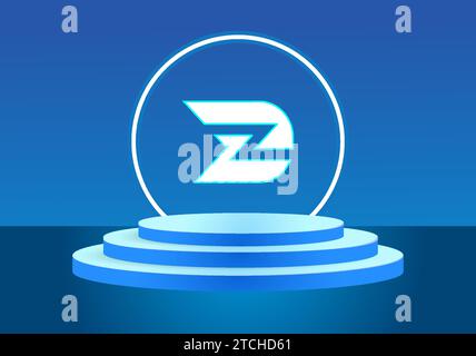 Logo blu DZ lettera. Logo Vector per le aziende. Illustrazione Vettoriale