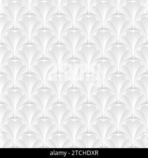 Ripetizione geometrica. Texture floreale grigia e bianca. Sfondo vettoriale senza interruzioni. Illustrazione Vettoriale