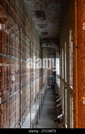 Cell Block at Ohio State Reformatory, storica prigione situata a Mansfield, Ohio Foto Stock