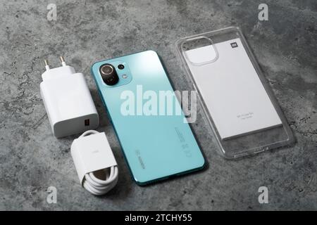 Smartphone HCMC, VN - Xiaomi 11 Lite per uso editoriale Foto Stock